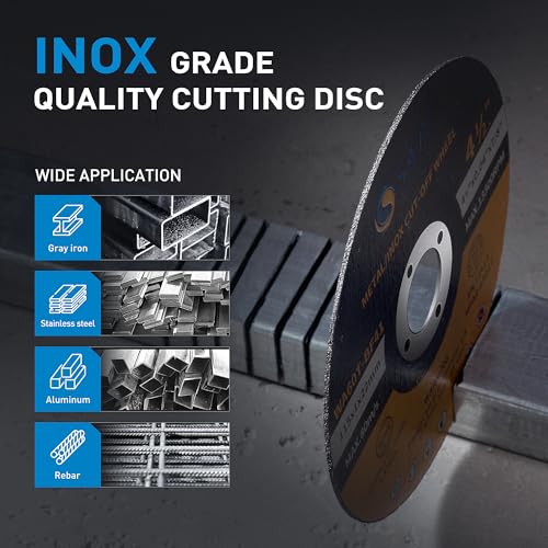 S SATC 4 1/2 Cut Off Wheel 50 PCS Cutting Wheels Angle Grinder Cutting Disc Ultra Thin Metal & Stainless Steel 4.5"x.040"x7/8"