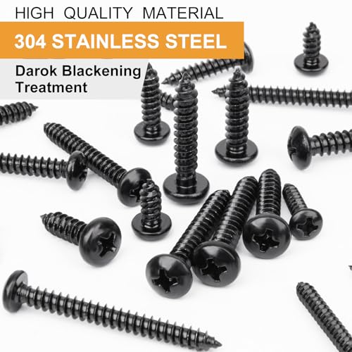 Phillips Pan Head Stainless Steel Wood Screws Assortment Kit, Sheet Metal Screws Self Tapping Screws Set, Reliable Assorted Fastener Kit with Various Length