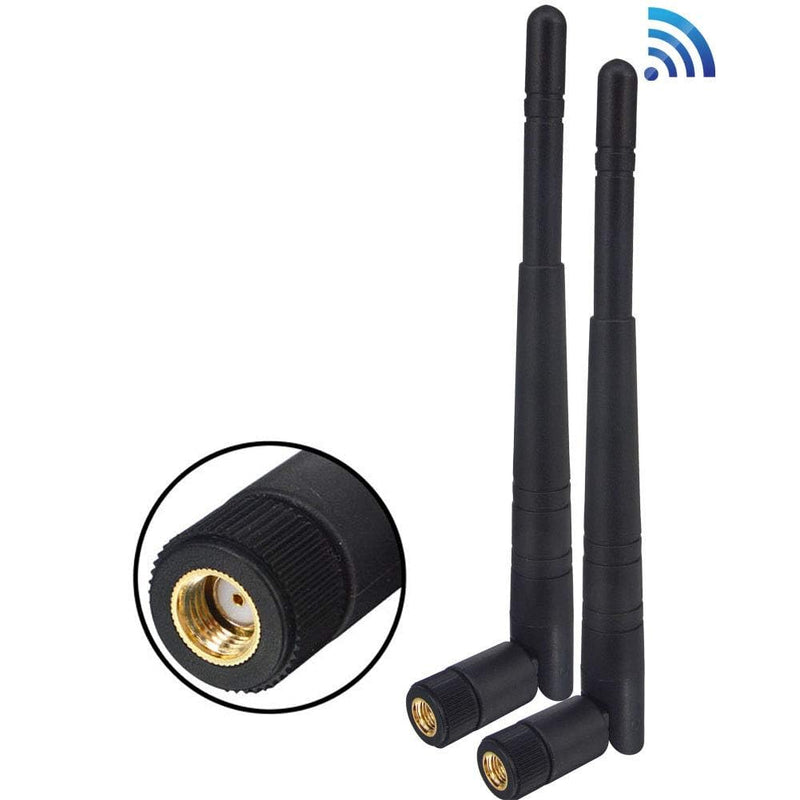 BOOBRIE 2-Pack Dual Band WiFi Antenna 2.4GHz 5GHz 5.8GHz 8dBi RP-SMA Male Connector Omni Directional WiFi Bluetooth Antenna for WiFi Router Network Devices Security IP Camera