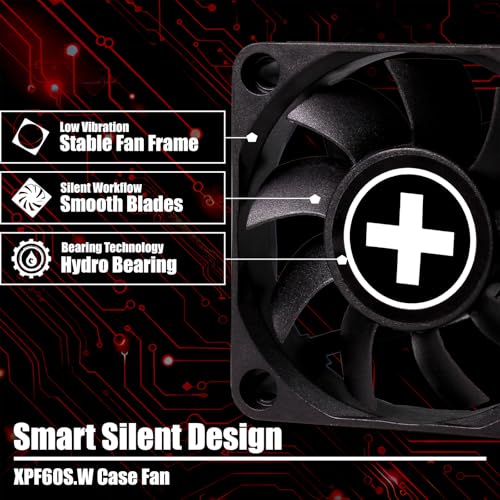 Xilence XPF60S.W 60 mm Quiet Case Fan, 3PIN, Easy Installation, 270 mm Cable Length, Hydro Bearing, Good and Cooling Airflow in Office/Home/Server PC, Black