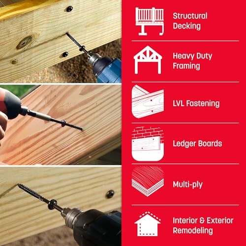 GRK Fasteners RSS™ 5/16 x 6 Rugged Structural Screws, Black, 25 PCS 5/16" x 6"