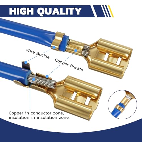 haisstronica 960PCS Brass Open Barrel Terminals with Crimping Tool 960PCS Gold