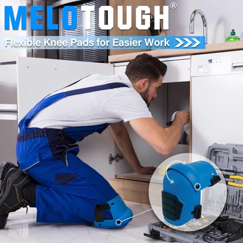 MELOTOUGH Tool Belt Suspenders Construction Bag Suspenders Heavy Duty Padded Work belt Suspenders, Knee Pads for Work,Construction,Flooring,Gardening-Comfortable and Flexible(Blue)
