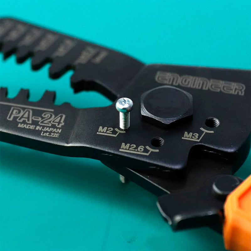 ENGINEER PA-24 Micro Connector Crimping Pliers Tool 160mm (Made in Japan) for JST XH, PH, EH & NH series, Molex Micro-Fit, KK series (AWG #32-#18) 4) For small and medium terminals (QI connector)