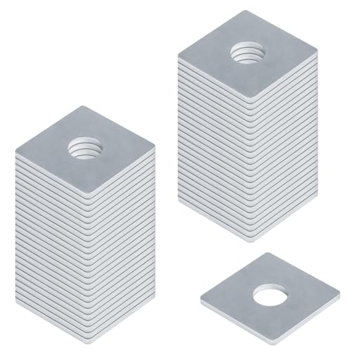 50 Pack Square Washers for 1/2" Bolt,1-5/8"x 1-5/8" 1.57 inches
