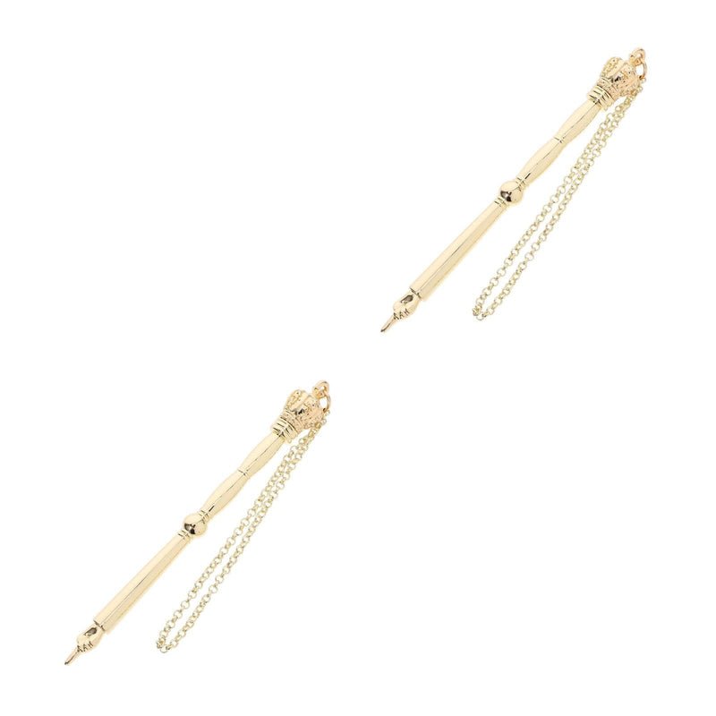 LUOZZY 2pcs Jewish Bible Reading Pointer Tool Elegant Metal Finger Torah for Mitzvah Wedding 17cm Gold Crown Head