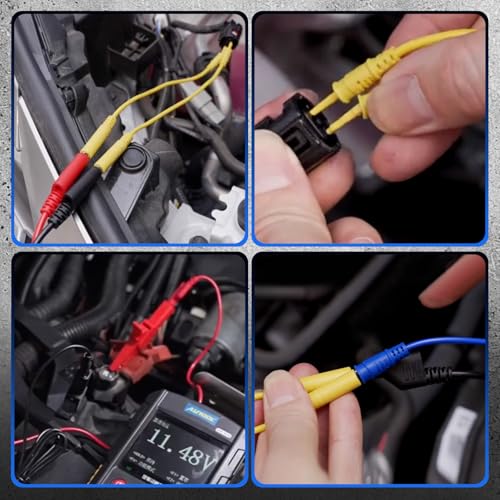 76-Pcs Automotive Circuit Test Lead Kit, Multimeter、Electrical Test Leads Kit, Back Probe Kit, Alligator Clip, Acicular Probe, Banana Plug Adapters, Volt Meter Lead (with Carrying Case) 76 Pcs Kit