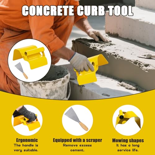 Concrete Curb Trowel, Curb Tool for Concrete Edging, Concrete Curb Machine, Landscape Curb Trowel with Putty Knife
