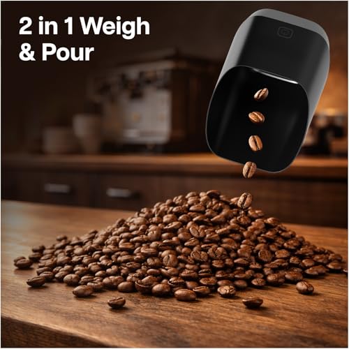 Coffee Bean Digital Dosing Cup with LED Display by MMOBIEL – High Precision 0.1g/1g Scale for Espresso, Pour-Over, Drip & More – USB-C Rechargeable & Compact – Brewing Accessories for Home Baristas