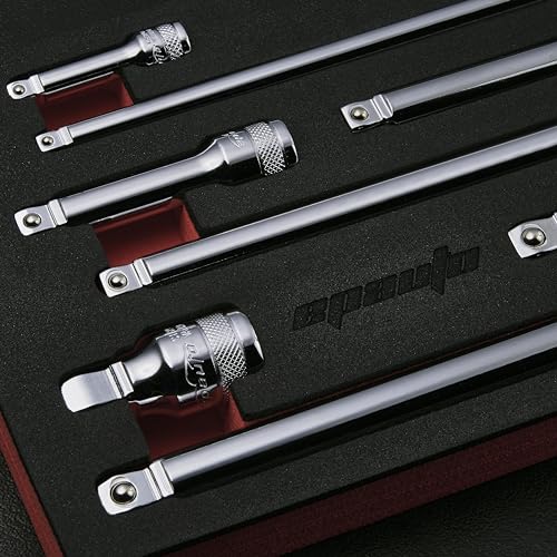 EPAuto 9-Piece Wobble Extension Set 1/4'', 3/8'', 1/2'' Drives Cr-V Steel
