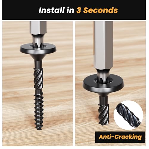 Lag Screws #14 x 4 Inch, 90Pcs Heavy Duty Structural Wood Screws T30 Star Bit #14 x 4" Black 90