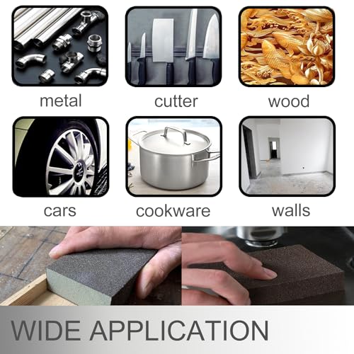 12Pcs Sanding Sponge 180 Grit Fine Sanding Blocks for Drywall Metal Wood Washable and Reusable