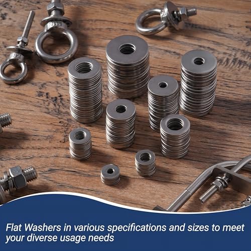 40 Pcs 1/2" Fender Washers Stainless,1/2" ID x1.43 OD x 0.1" Thick 1/2" x 1.43"OD x 0.1"T 40