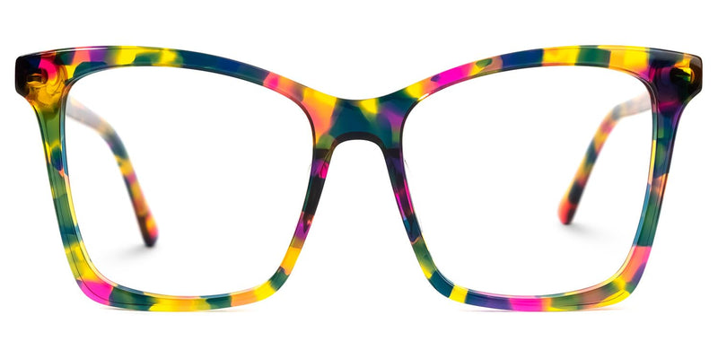 VOOGLAM Square Blue Light Glasses for Women Anti Eyestrain Dry Eyes Computer Phone TV Eyewear Lightweight Kiersten Multicolor Clear