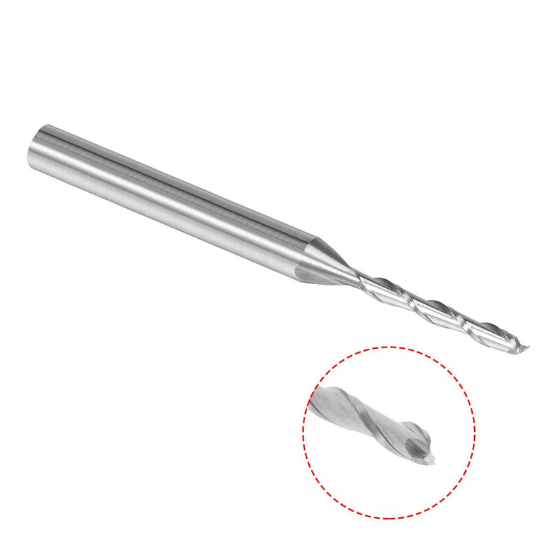 uxcell 5PCS 1/8" Shank 1.5mm x 12mm Carbide End Mill CNC Router Bits 2 Flute Milling Bit for Acrylic PVC MDF Wood
