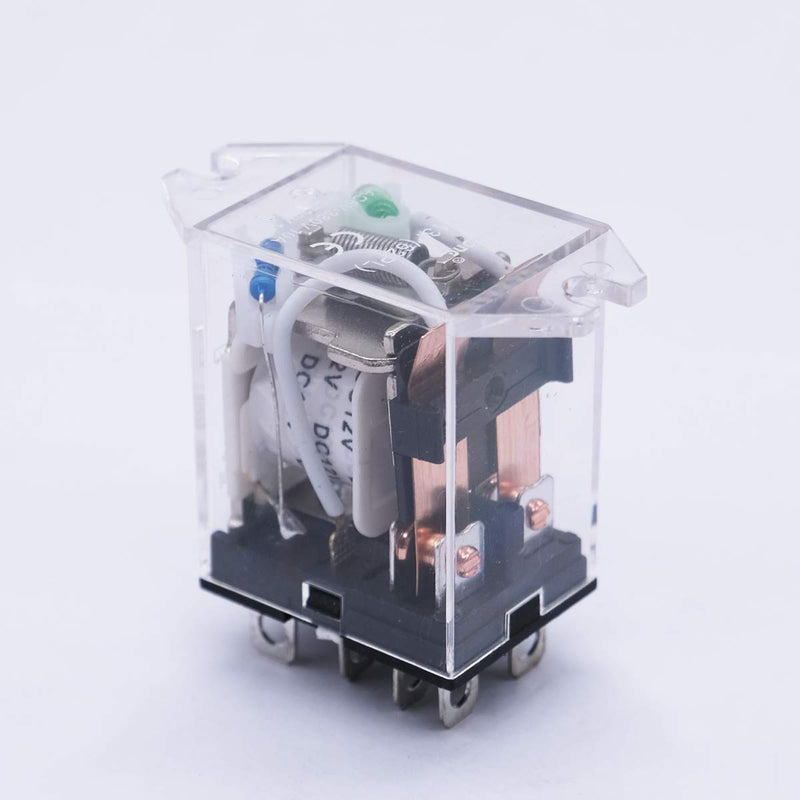 mxuteuk Pack of 2 Relay DC 12V Coil Power Relay 8Pin 10A DPDT LED Display Electromagnetic Power Relay Changer General Purpose JQX-13F-DZ-DC12V