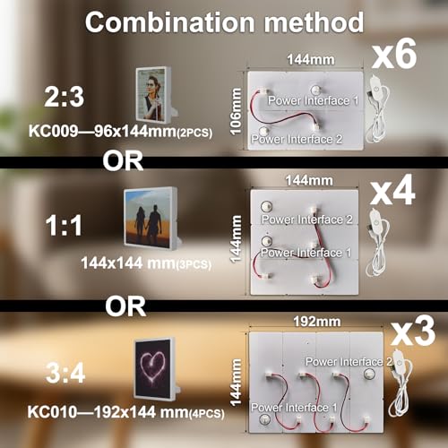 12PCS Lithophane LED Backlight Board Kit KC009 KC010 for Bambu Lab H2C/X1/P2S/A1 LED Light Board Backlights Makerworld Model Parts USB 3D Print Accessory Photo Model DIY Light Box