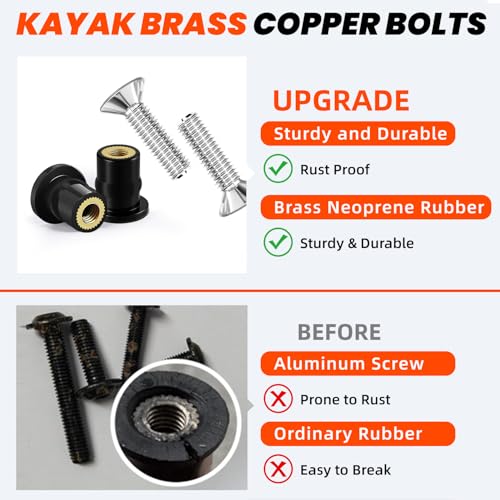 36Pairs M4 M5 M6 Rubber Well Nuts with Screw for Kayak Boat Marine