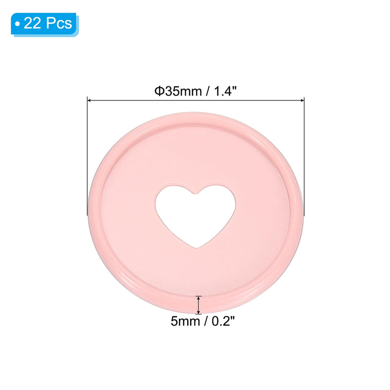 PATIKIL 35mm 1-1/2" Light Pink Plastic Round Book Binding Discs, 22 Pcs Discbound Expansion Discs Plating Round Binder Rings for DIY Notebook Planner 35mm/1.4inch