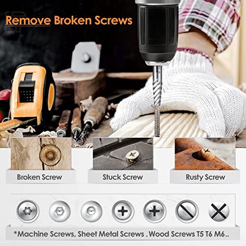 18Pcs Screw Extractor and Left Hand Drill Bits Set, Easy Out Bolt Extractor 18Pcs