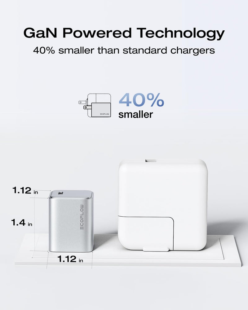 EF ECOFLOW RAPID 20W GaN USB C Charger with Cable,Fast Type C Charging Block Plug for Rapid Compatible with iPhone 15/15 Pro/14/14 Pro Max/13, Galaxy, iPad