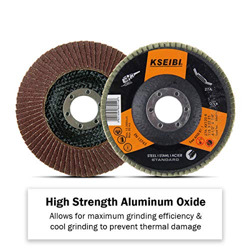 KSEIBI Aluminum Oxide 4 1/2 Inch Auto Body Flap Disc Sanding Grinding Wheel 20 Pack (Mixed 20 Pack) 686062 Mixed 20 Pack