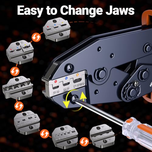 Preciva 6PCS Crimping Tool Set with 230PCS Connecting Accessories 230-Piece Terminal Kit