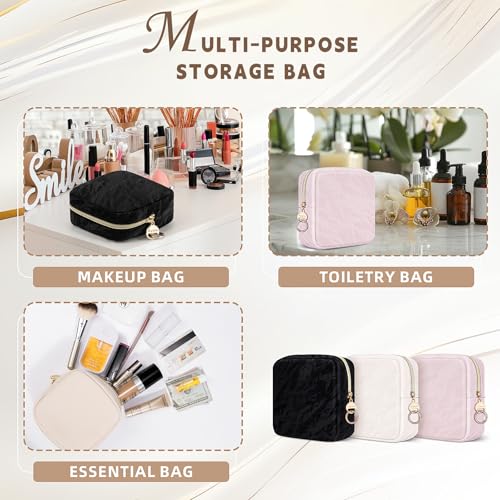 Sanitary Bag Small Hygiene Bag for Sanitary Towels Tampon Storage Bag for Sanitary Towels and Tampons Girls Period Panty Liners On the Go Emergency Set Gifts for Women 14 x 6 x 13.5 cm (Black) Black