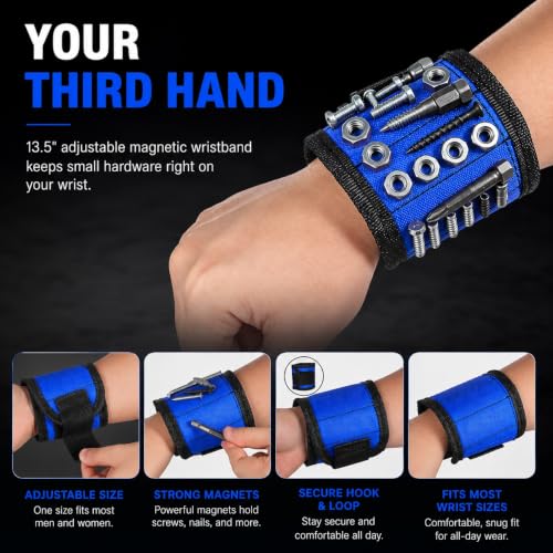 5-Piece Magnetic Tool Mat Set with Telescoping Pickup Tools, Blue