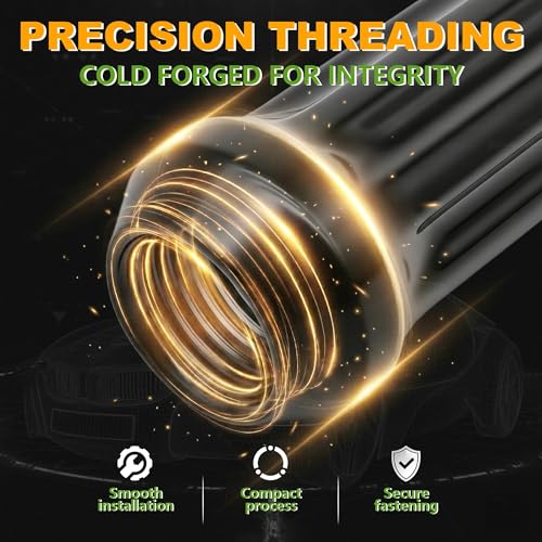 [BRONEVO] 20pc 9/16-18 Spline Lug Nuts with 2 Socket Tools - 2" Long Black Nuts for Aftermarket Wheels - Replacement for Dodge Ram 1500, Dakota, Durango - 60 Degree Conical Seat