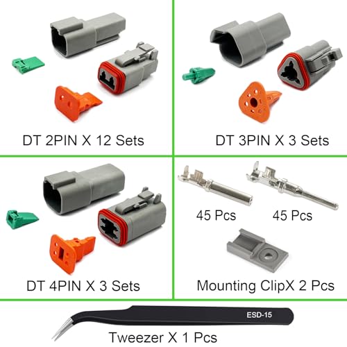 2/3/4 Pin Deutsch Connector Kit 18 Set Waterproof DT Connector with Crimper 2-3-4pin/18kit With Crimper