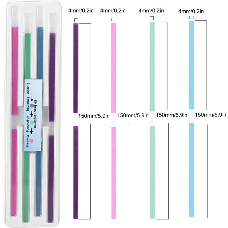 Tooth Sandpaper, Dental Polishing Strips, Size - 4 mm Width, NatureAqua Resin Tooth Polishing Interdental Sanding Tool (60 Pieces/Pack)