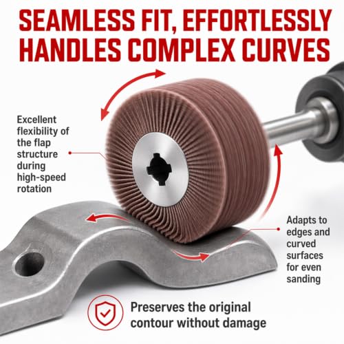 Sanding Flap Brush 80 Grit for Satin Machine | 120 x 100 mm sanding brush for satin machine and renovator, robust and durable, for sanding wood, metal and plastic 80 grit