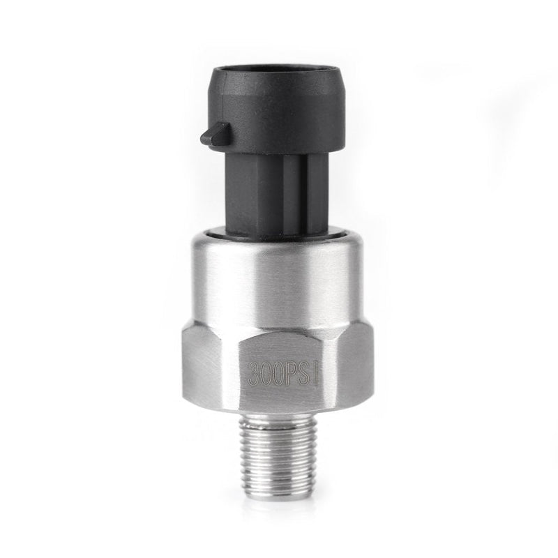 30-500 PSI Car Pressure Sensor Stainless Steel for Air Oil Water Fuel Pressure Sensor with Cable DC 5V 1/8 Inch NPT Thread(300PSI) 300PSI
