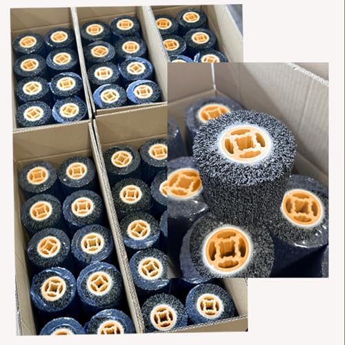 2 PCS Surface Conditioning Drum, 40 Grit Burnishing Wheel, 4.5" Abrasive Drum Cleaner, Abrasive Drawing Wheel Drum for Surface Treatment, Rough Grinding Machining