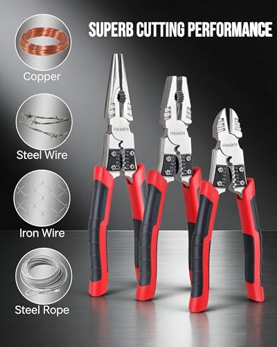 3 Pcs Plier Set Multi-Purpose Needle Nose