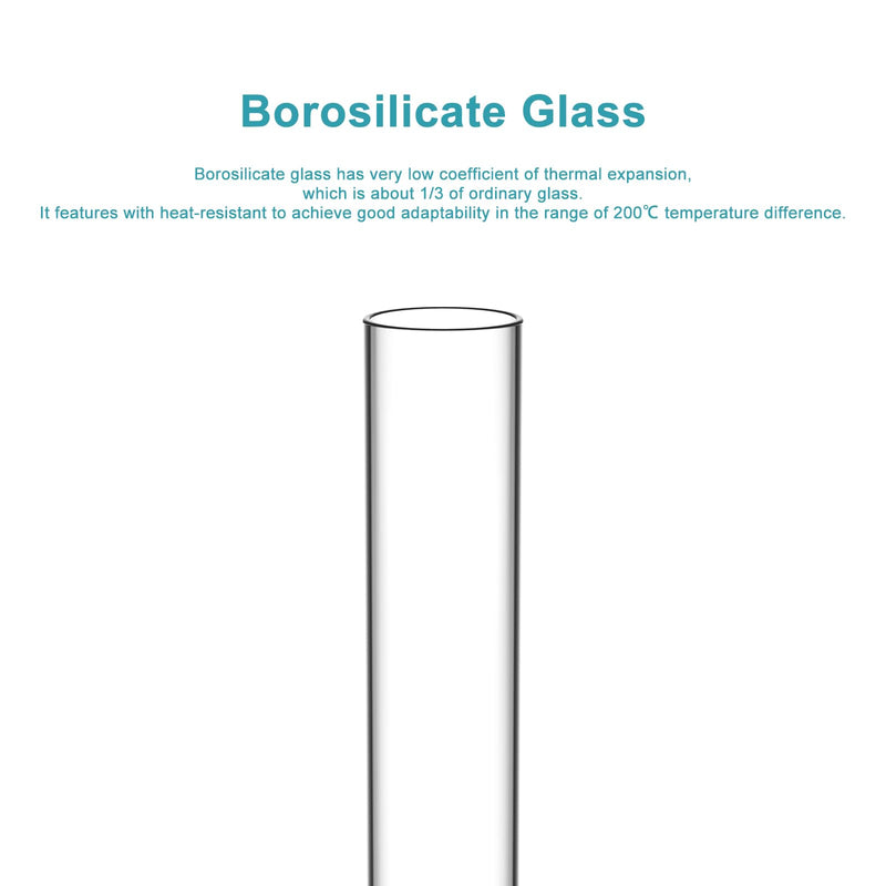 StonyLab Borosilicate Glass Round Bottom Test Tubes, 30mm OD X 165mm Length (Pack of 15) 15 Pack