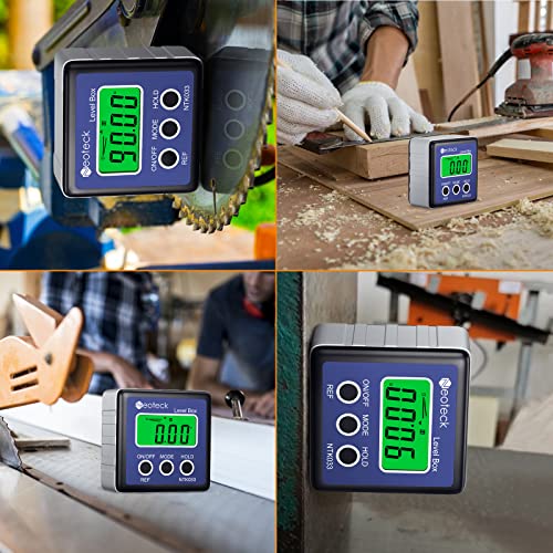 Neoteck Digital LCD Protractor Inclinometer, Waterproof Blue