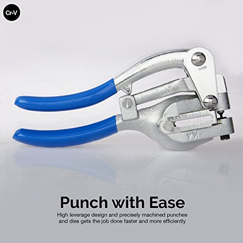 Neiko 02612A Hand Held Power Punch and Sheet Metal Hole Punch Kit, Cr-V 3/32" x 9/32" 8 Piece Set