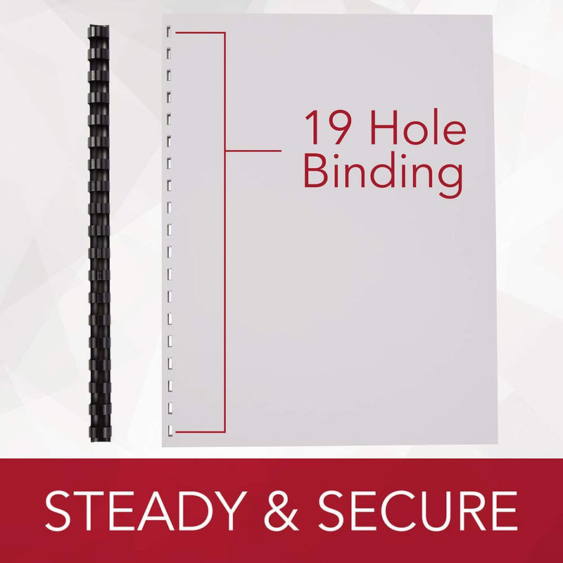 GBC Binding Spines/Spirals/Coils, 5/16" Diameter, 40 Sheet Capacity, CombBind, Black, 100 Pack (4000032)