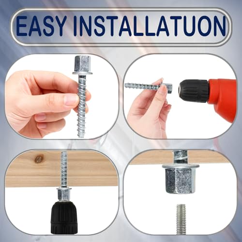 3/8" Concrete Threaded Vertical Rod Anchor,1/4" x 1-1/2"，Galvanized Carbon Steel, Silver （Box of 30）