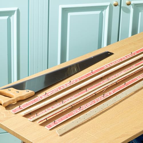 Wesiti 6 Pcs Carpet Tack Strips with Nails Plywood Nailing Strip for Carpet Tufting Tack Strips for Subfloor Stairs Rug (7/8 Inch X 4 ft) 7/8 Inch X 4 ft
