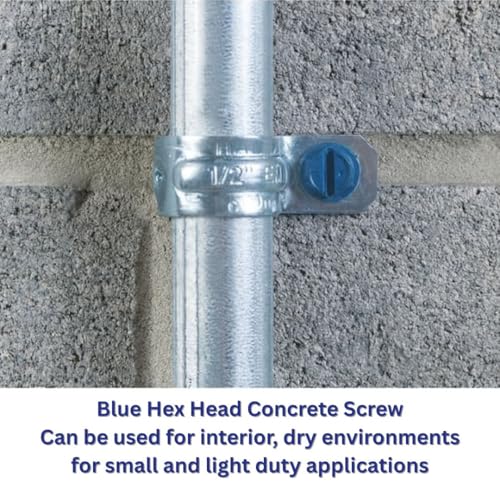 CONFAST 1/4" x 6" Blue Flat Phillips Concrete Screw Anchor 1/4" x 6"