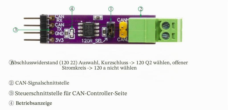 SN65HVD230 CAN Board Communication Module, Single Channel CAN Bus Transceiver, with Power Indicator