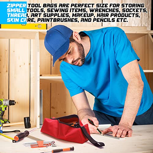 9 Packs Small Tool Pouch Zipper Tool Bags Canvas Waterproof Versatile Hand Zippered Tool Pouches Heavy Duty Multipurpose Zipper Tool Pouch Tote Bag for Organizer Storage (11.8 x 3.9 x 3.9 Inch) 11.8 x 3.9 x 3.9 Inch