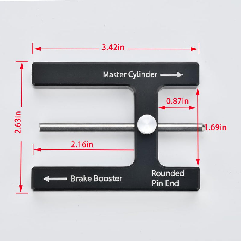 Brake Booster Push Rod Adjustment Tool, Master Cylinder Push Rod Length Gauge for Adjustable Braking Distance of Brake Pedal