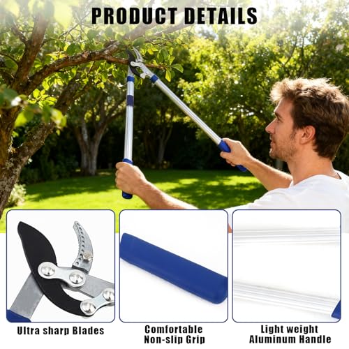 Garvee Loppers for Tree Trimming, 59cm Branch Cutter Garden Bypass Lopper and Tree Trimmer, 35mm Cut Capacity Pruning Shears Tree Limb Trimmer Aluminum Handle Garden Tools