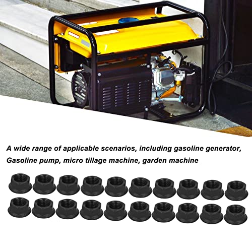 100Pcs M10 X 1.25 Hex Nut Carbon Steel Nut for 168F 170 188 Gasoline Generator Black, Carbon Steel Flange Nuts Hex Nuts Locknuts Nuts