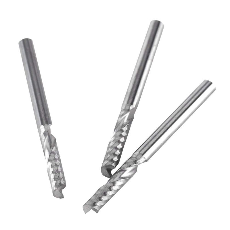 End Mill, 5PCS 1/8 Inch Shank 3.175mm x 12mm Carbide Flat End Mill CNC Milling Cutter Flute for Wood Aluminum Steel Titanium