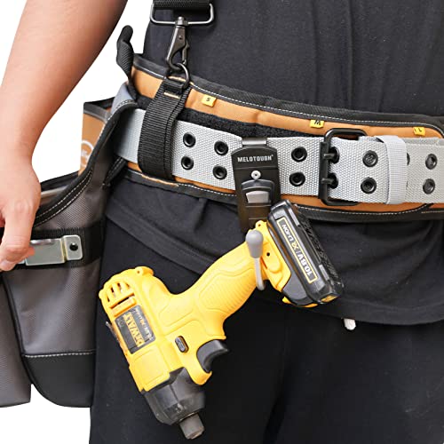 MELOTOUGH Tool Belt Hook Tool Holster Cordless Drill Holster Hook,Black Hammer Holder for Belt